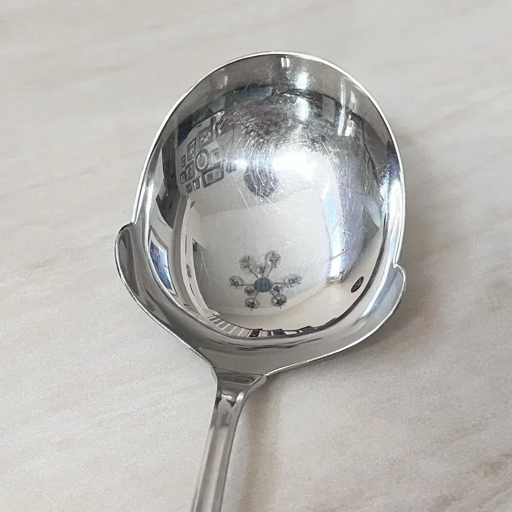 WMF Cromargan Germany Shadowpoint Solid Smooth Casserole Spoon 8 1/8” Stainless